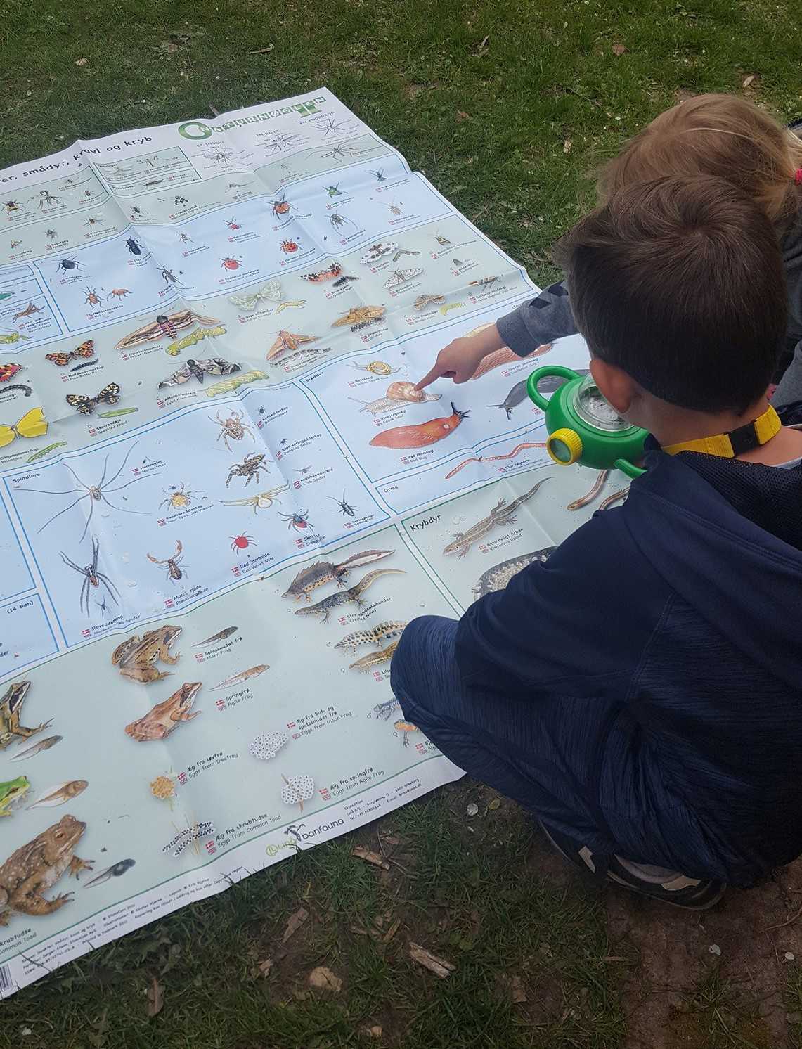 Børn, der bruger bestemmelsesdug